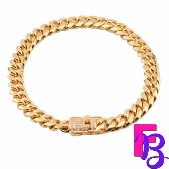 *NEW!* 2 Piece Set - 14MM 18K Cuban Chain & Bracelet - Picture 3 of 12